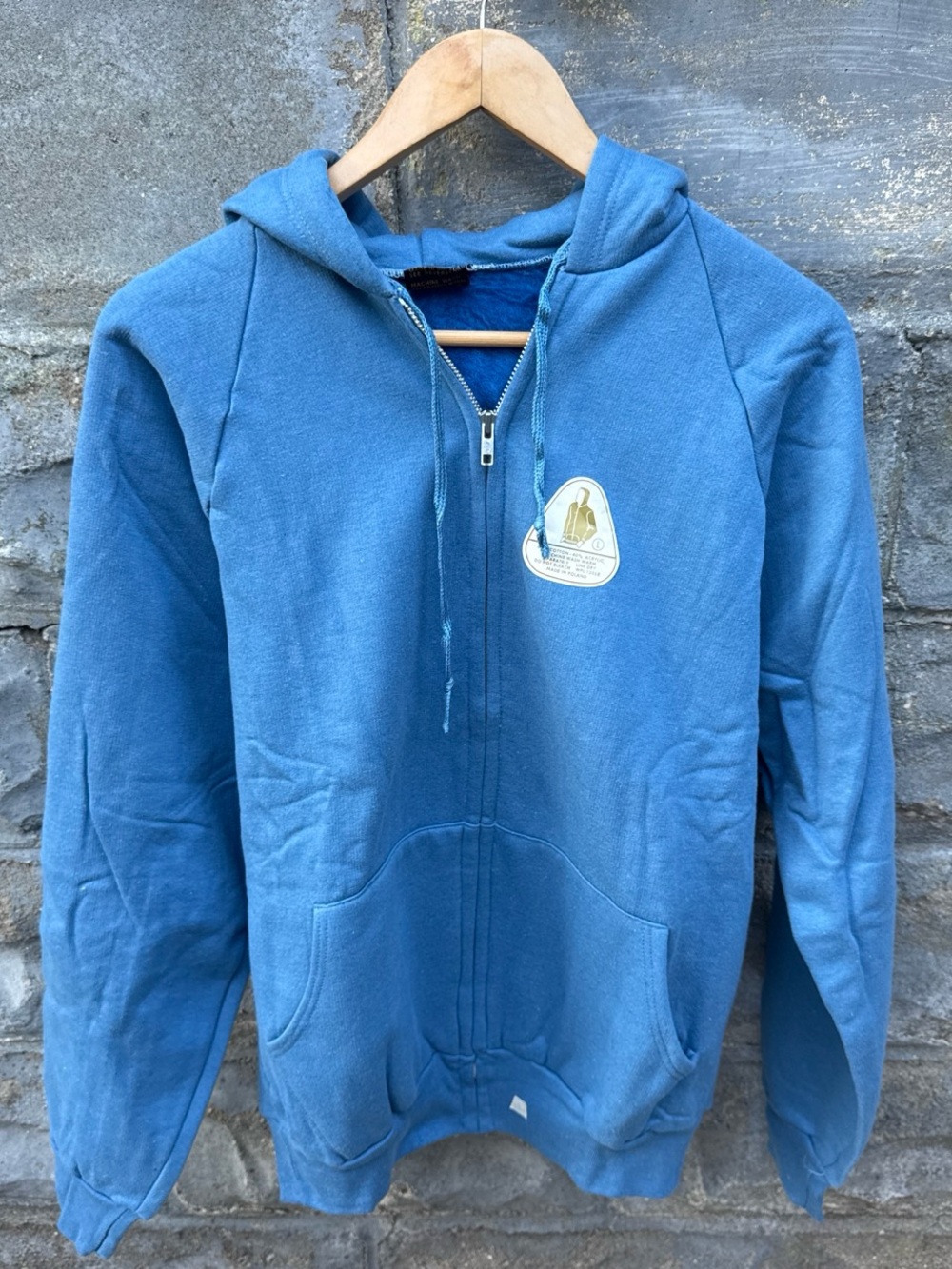 Vintage 80s Blue Zip Up Hoodie New Medium Skate Surf